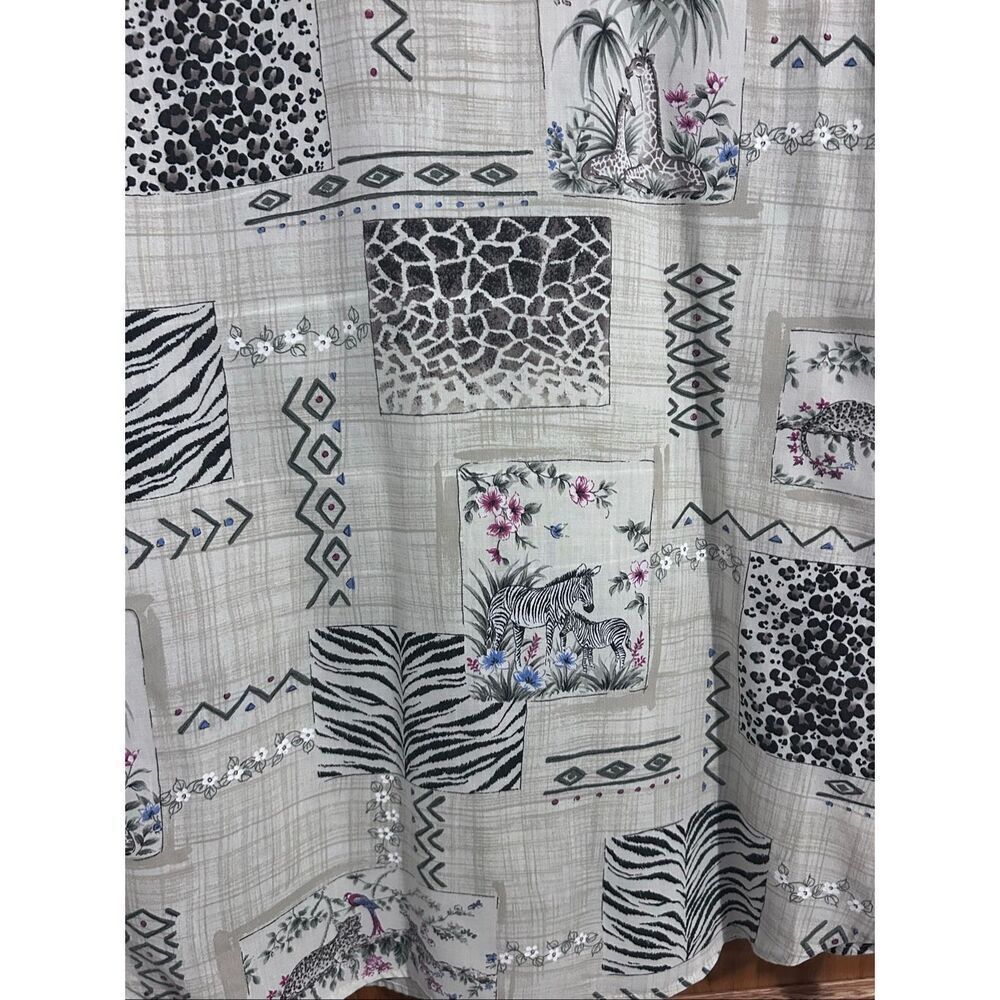 Tapestry VTG Safari Animal Print Women’s Short Sleeve Button Down Top Size 14/16 - Picture 7 of 11